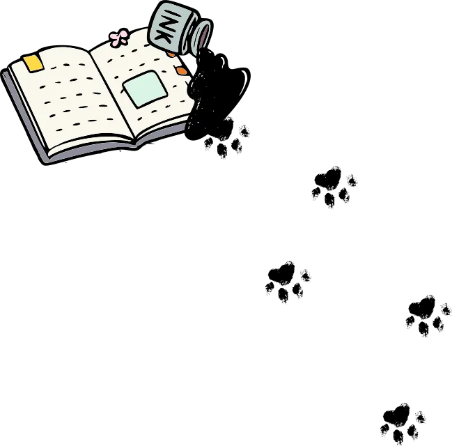 Libreta con huellas de gato