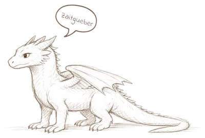 Ilustración de un dragón pronunciando la palabra Zeitgeber